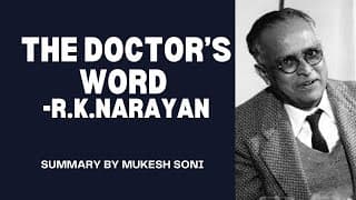 The Doctor's Word-Story by R.K.Narayan- III SEM BCA - ENGISH-BU