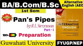 Pan's Pipes by R. L. Stevenson l Question Answers l BA/B.Com/BSc 1st Sem l Alternative English (AEC)