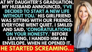 Husband Announced He Was Leaving Me At Our Daughter's Graduation, But Started Screaming When I...