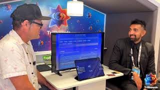 Sneh Dhruv CEO and co-founder of Trillboards at Possible Summit with SSC Agency CEO Justin Kramm