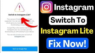 Instagram Not Working 2026 | Switch to Instagram Lite | Instagram App Problem Fix