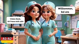 Einfache Deutsche Gespräche für Anfänger | A1-A2 | Vorstellungsgespräch in der Pflege