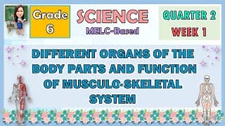 SCIENCE 6 QUARTER 2 WEEK 1 | DIFFERENT ORGANS OF THE BODY PARTS AND FUNCTION OF MUSCULO-SKELETAL