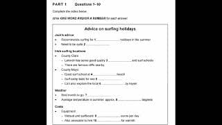 IELTS Listening Test 3  | Advice On Surfing Holidays |New Listening 2025