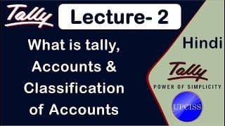 Introduction to Tally ERP 9 and What is Accounts & Classification of Account Lecture 2