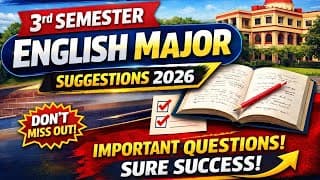 Burdwan University 3rd Semester English Major Suggestions 2025-26