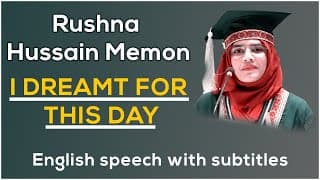 ENGLISH SPEECH | Rushna Hussain Memon | Gold Medalist | Inspirational Speech (English Subtitles)