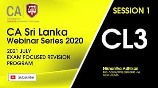 CL3 Standard Costing & Variance Analysis / 6 Mar 2021 Session 01