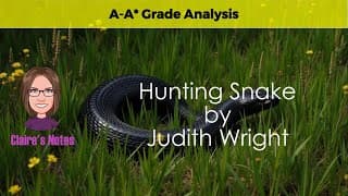 Boost Your IGCSE Grades with This Look at 'Hunting Snake' by Judith Wright : Key Ideas and Devices